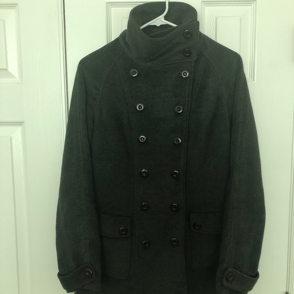 Grey Chamois Double Breasted Peacoat